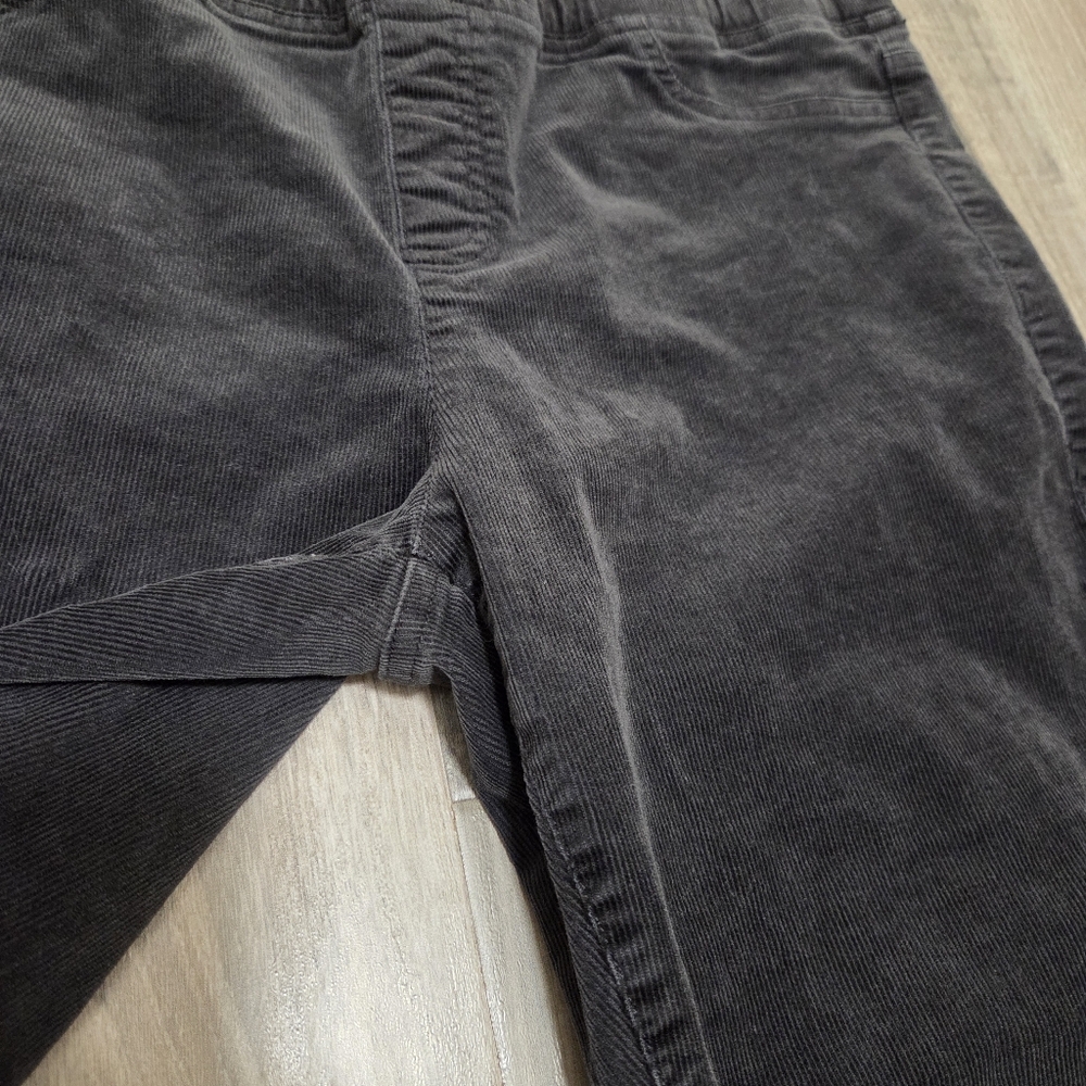 Eileen Fisher Black Corduroy Pull-On Pants Cotton Blend Minimalist Chic Comfort - Picture 3 of 9
